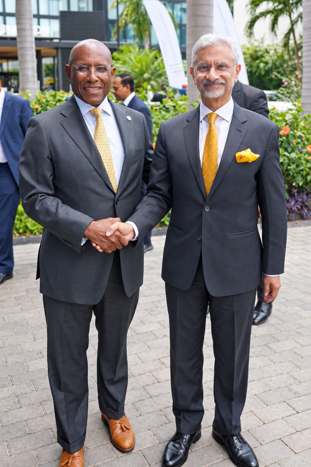 Dr. Subrahmanyam Jaishankar and Minister Aubyn Hill during the India–Jamaica ministerial luncheon.
