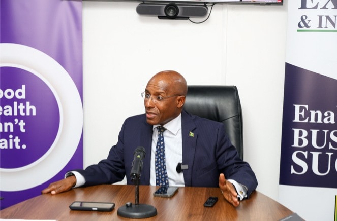 Officials speak during Dr. Reddy’s ceremonial export shipment event in Kingston.