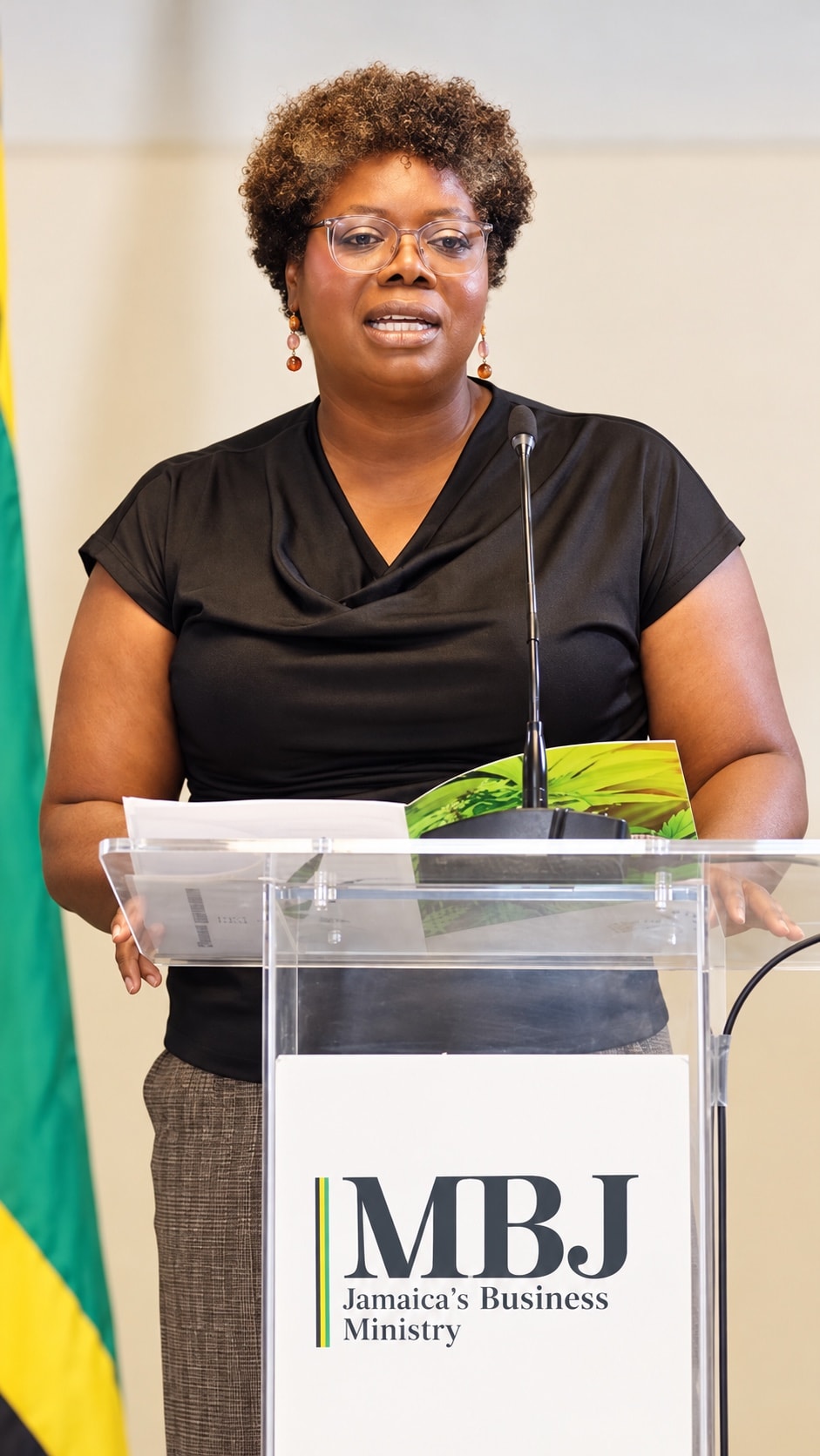 Dr. Nadine Spence, Chairperson of the Cannabis Licensing Authority, speaks at the Medical Cannabis Special Permit Programmes launch in Kingston.